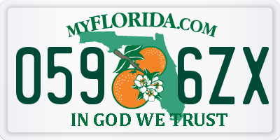 FL license plate 0596ZX