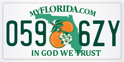 FL license plate 0596ZY