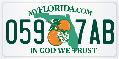 FL license plate 0597AB