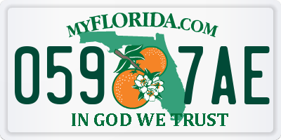 FL license plate 0597AE