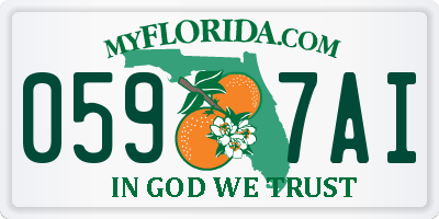 FL license plate 0597AI