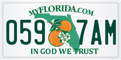 FL license plate 0597AM