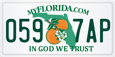 FL license plate 0597AP