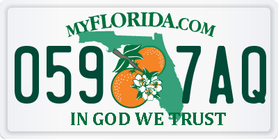 FL license plate 0597AQ