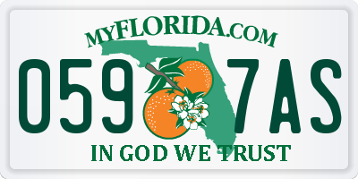 FL license plate 0597AS