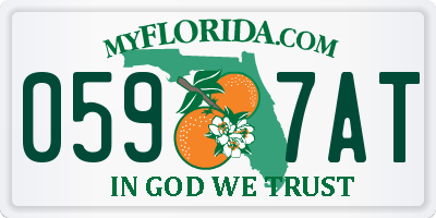 FL license plate 0597AT