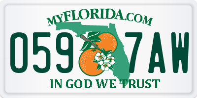 FL license plate 0597AW