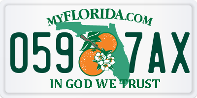 FL license plate 0597AX