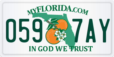 FL license plate 0597AY