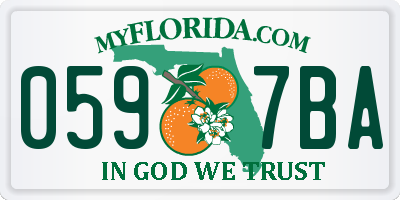 FL license plate 0597BA
