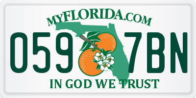 FL license plate 0597BN
