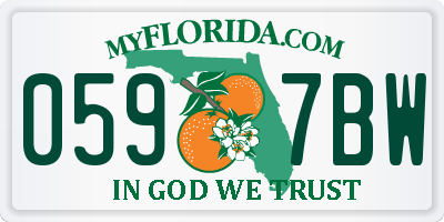 FL license plate 0597BW