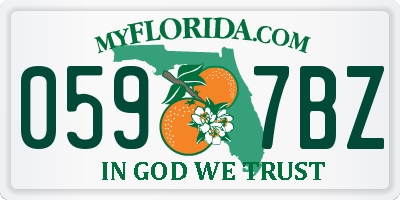 FL license plate 0597BZ