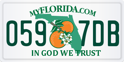 FL license plate 0597DB