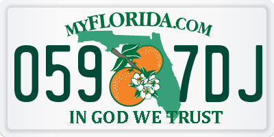 FL license plate 0597DJ
