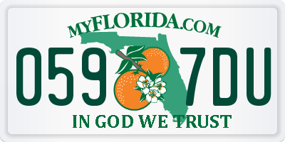 FL license plate 0597DU