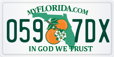 FL license plate 0597DX