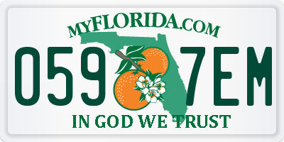 FL license plate 0597EM