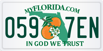 FL license plate 0597EN