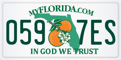 FL license plate 0597ES