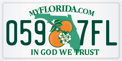 FL license plate 0597FL