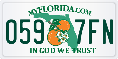 FL license plate 0597FN