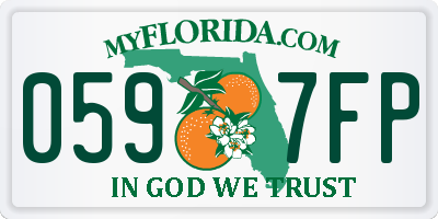 FL license plate 0597FP