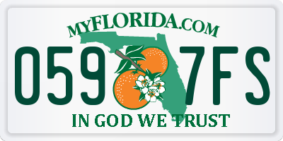 FL license plate 0597FS