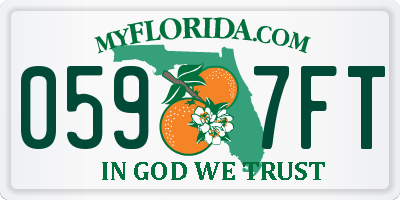 FL license plate 0597FT