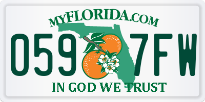 FL license plate 0597FW