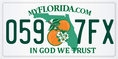 FL license plate 0597FX