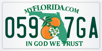FL license plate 0597GA