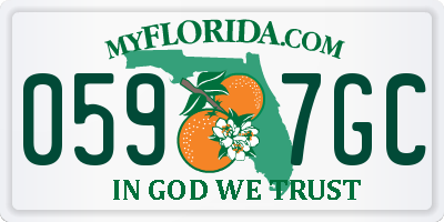 FL license plate 0597GC