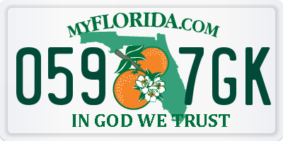 FL license plate 0597GK