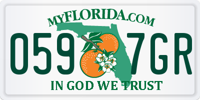 FL license plate 0597GR