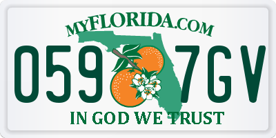 FL license plate 0597GV