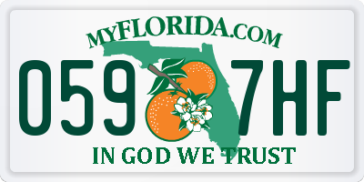 FL license plate 0597HF