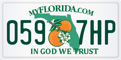 FL license plate 0597HP