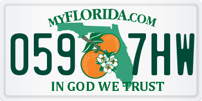 FL license plate 0597HW