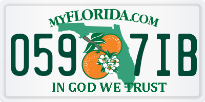 FL license plate 0597IB