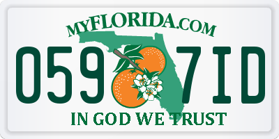 FL license plate 0597ID