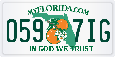 FL license plate 0597IG
