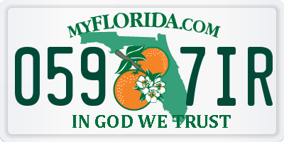 FL license plate 0597IR