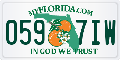 FL license plate 0597IW