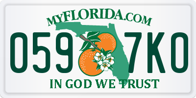 FL license plate 0597KO