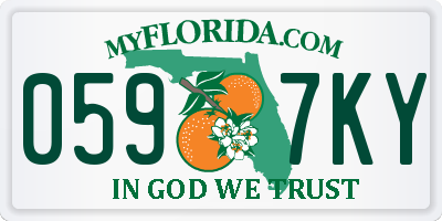 FL license plate 0597KY