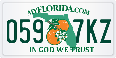 FL license plate 0597KZ