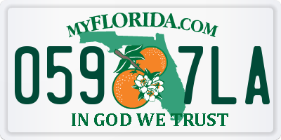 FL license plate 0597LA