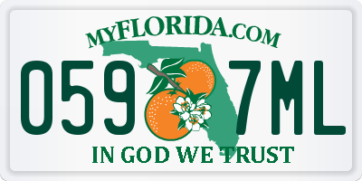 FL license plate 0597ML