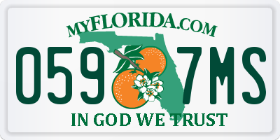 FL license plate 0597MS